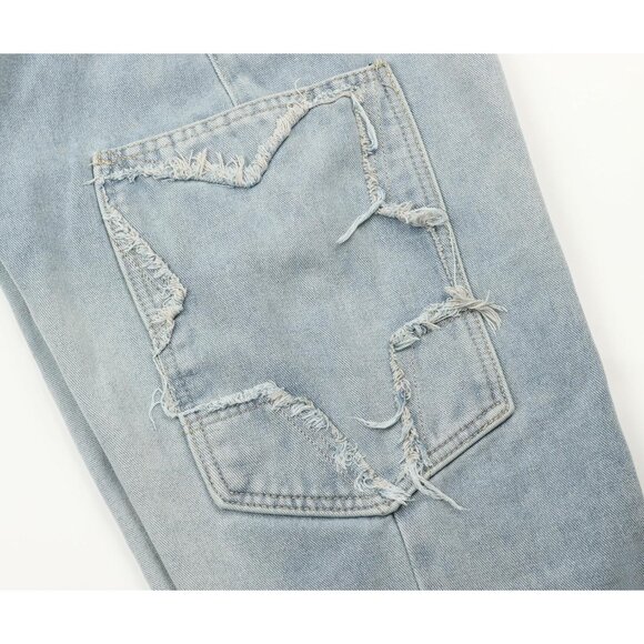 Cute Star Y2K Cargo Jeans - Comfortable High Waist Style for Daily Wear - Picture 6 of 6